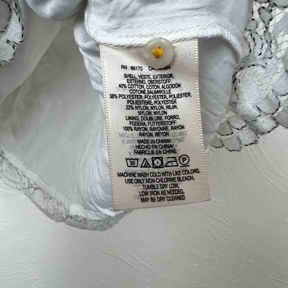 Anthropologie Maeve Macie lace embroidered beaded sleeveless top▪️size 0 - Picture 9 of 10